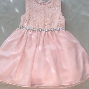 Charming Pink Kids Dress with Sparkling Waist